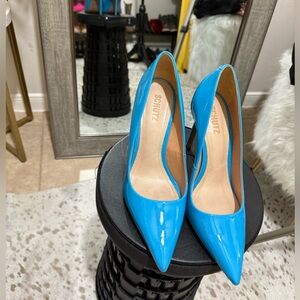 SCHUTZ Vibrant Blue Patent Heels